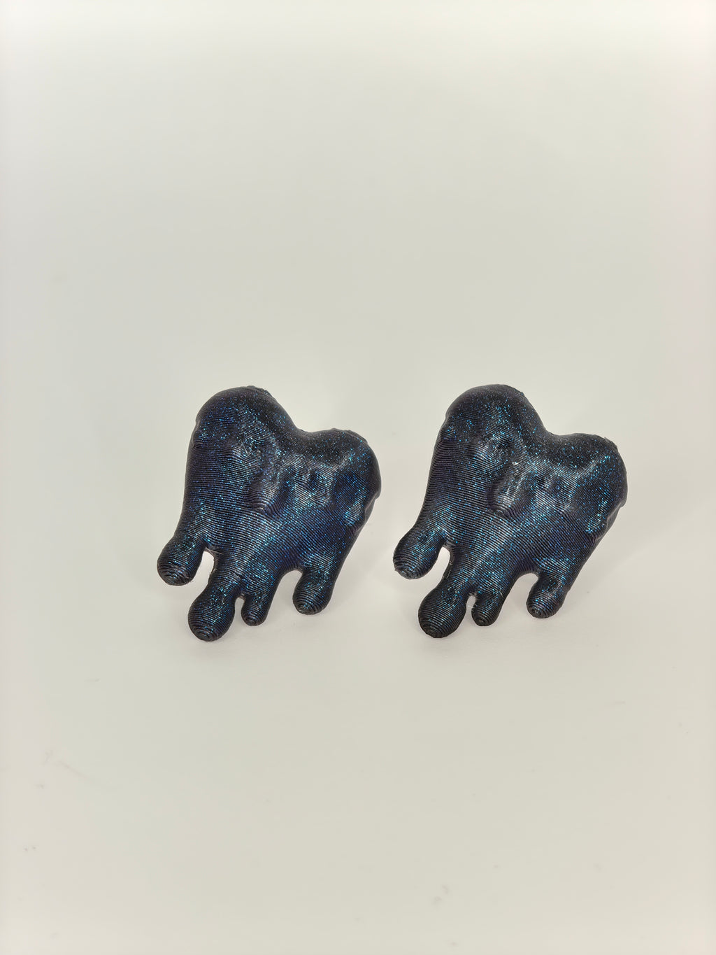 Earrings Hearts Embellished Galaxy Black