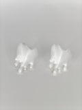 Earrings Melting Hearts White Silk