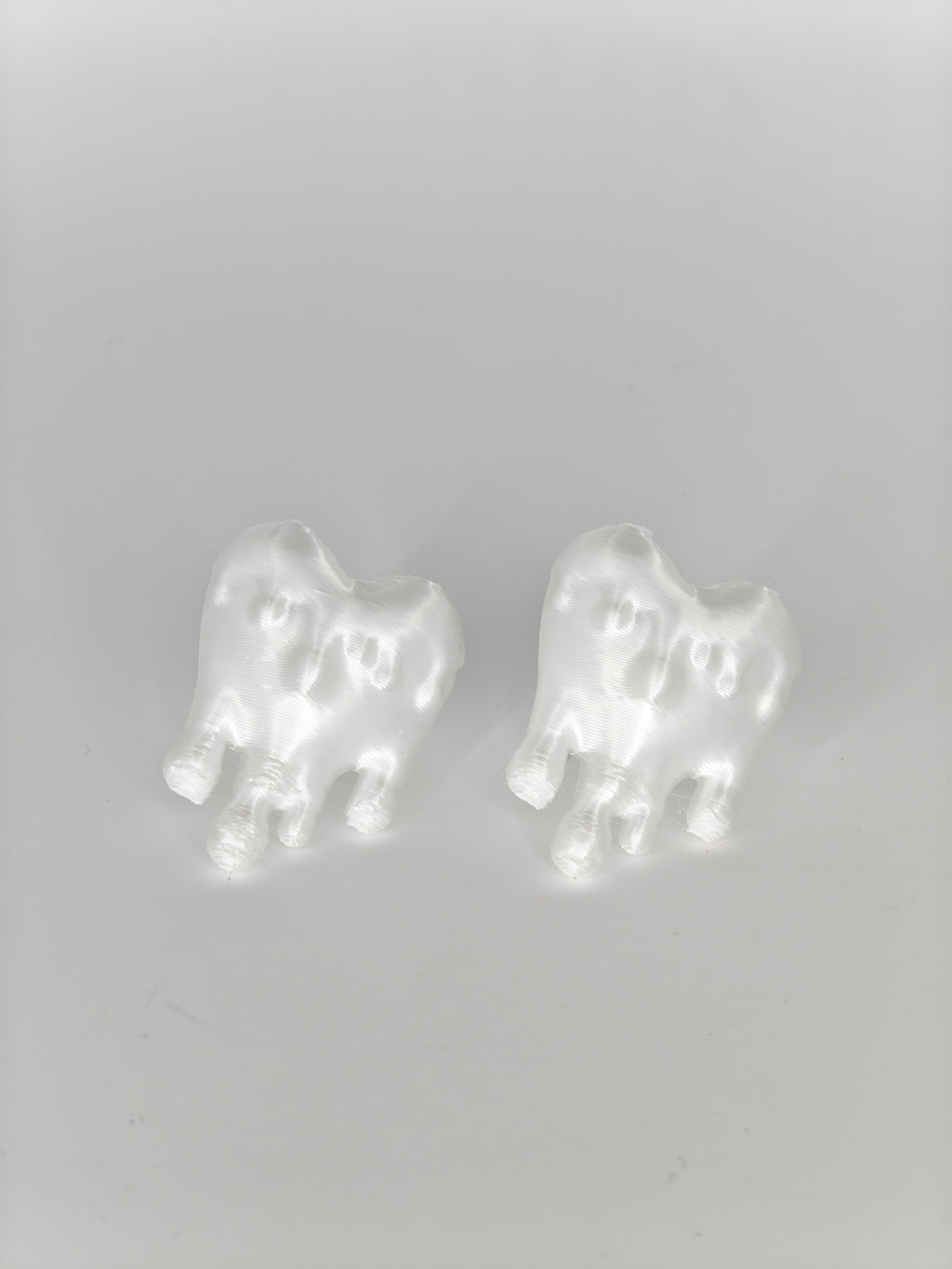 Earrings Hearts Embellished White SIlk