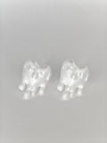 Earrings Hearts Embellished White SIlk