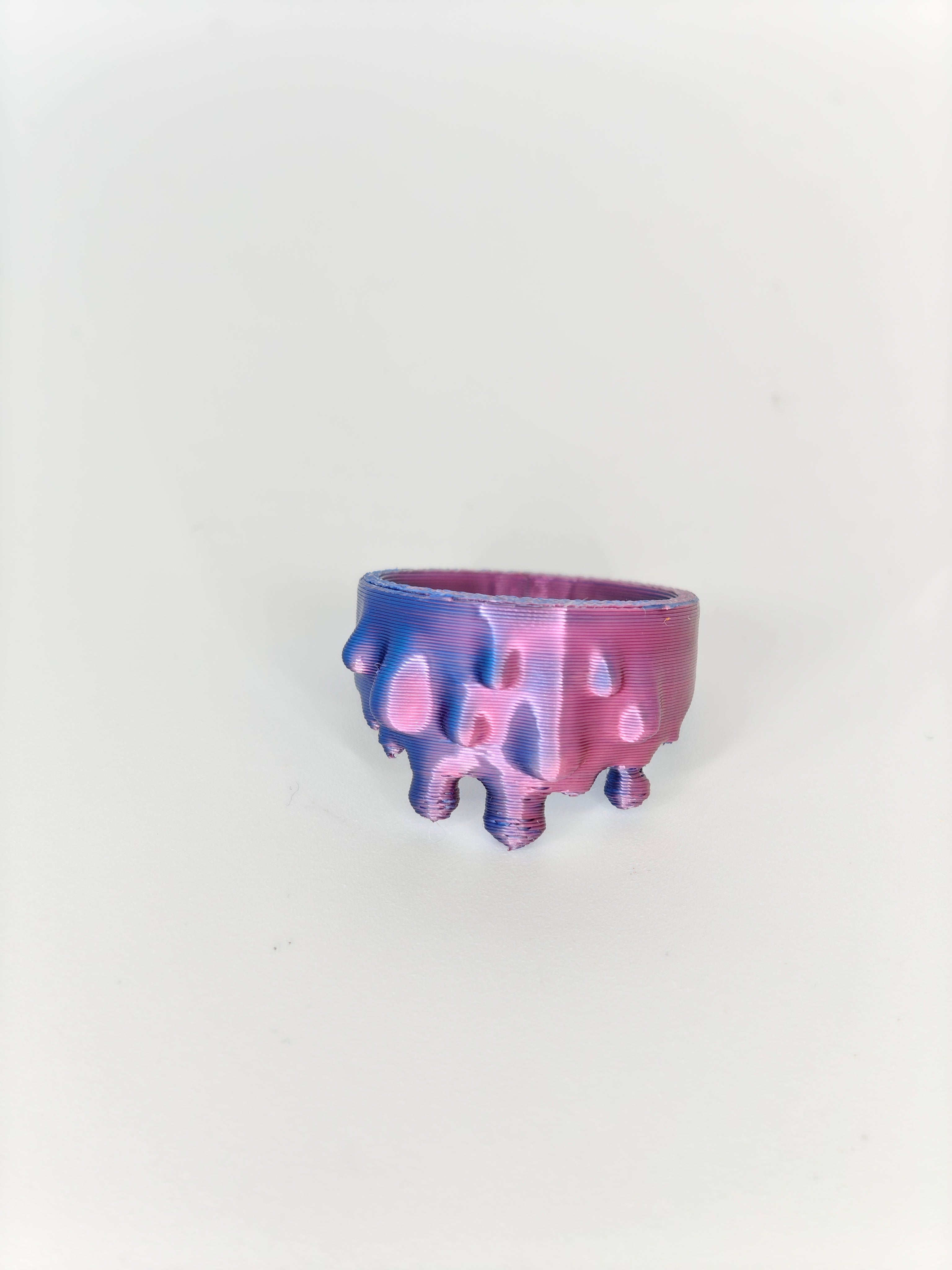 Dripping Ring Silk Duo Pink & Blue Silk