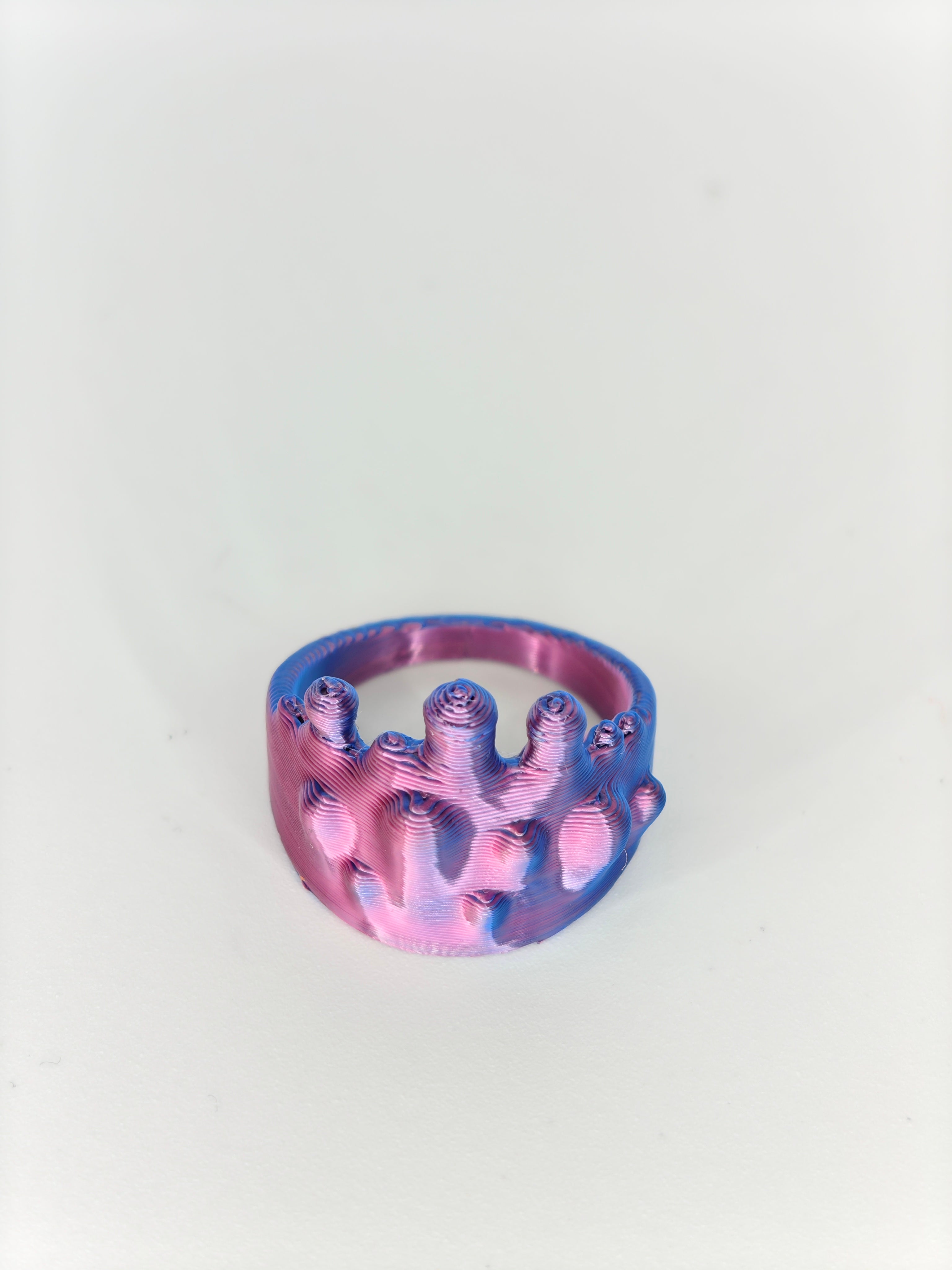 Dripping Ring Silk Duo Pink & Blue Silk
