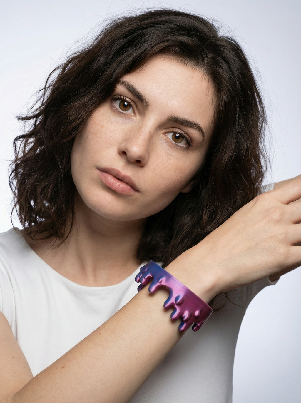 Dripping Bracelet Duo Pink & Blue Silk