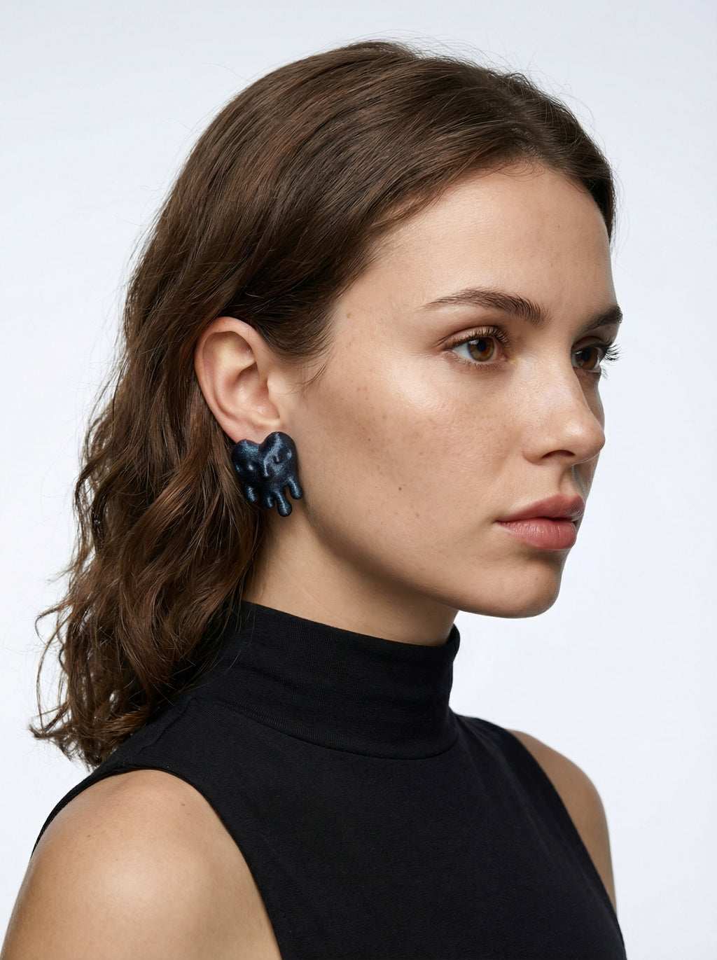 Earrings Hearts Embellished Galaxy Black