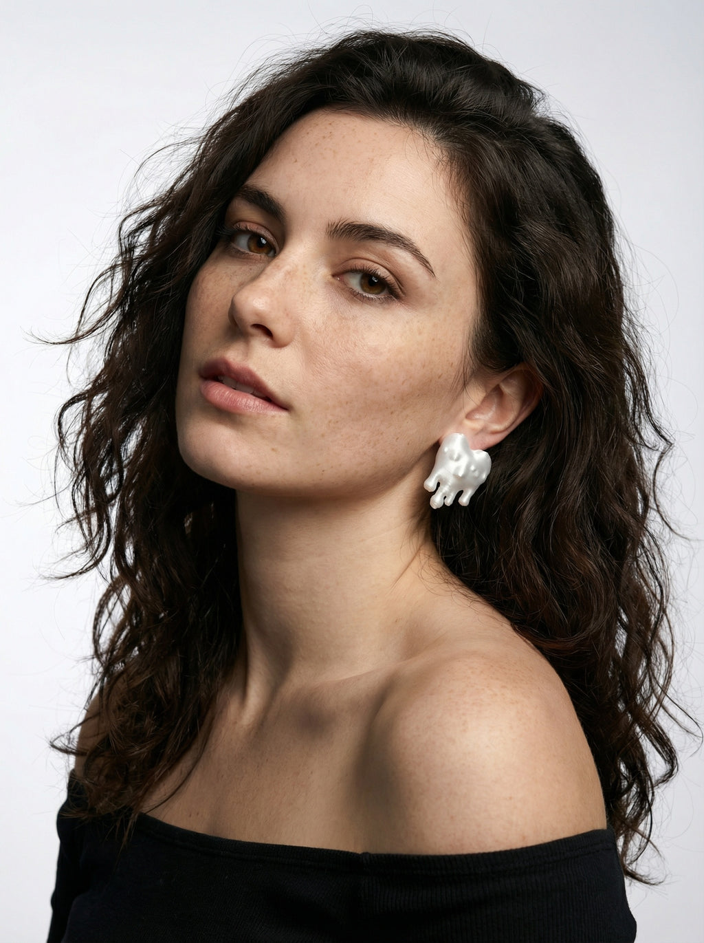 Earrings Hearts Embellished White SIlk